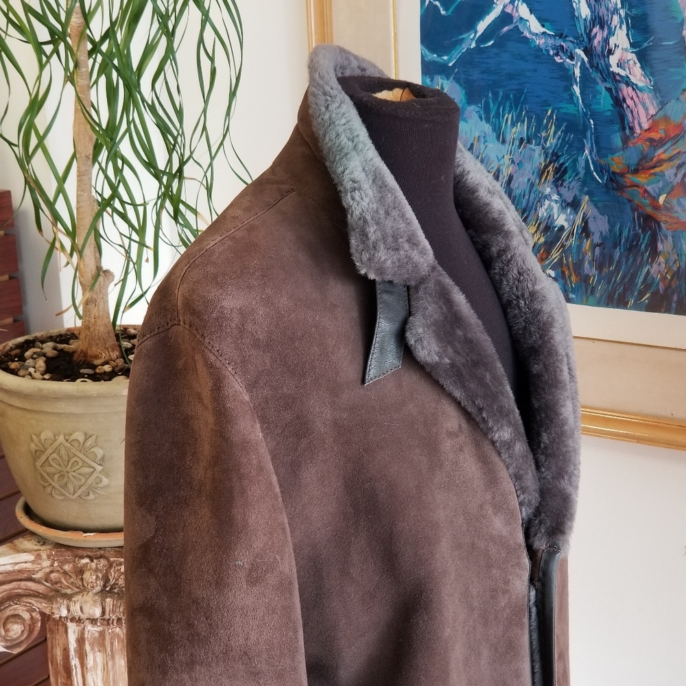 Sinclair Men's Shearling Jacket Made In Italy - Picture 5 of 9